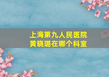 上海第九人民医院黄晓璐在哪个科室