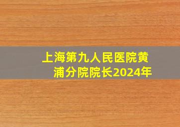 上海第九人民医院黄浦分院院长2024年