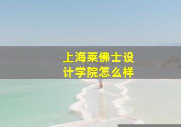 上海莱佛士设计学院怎么样