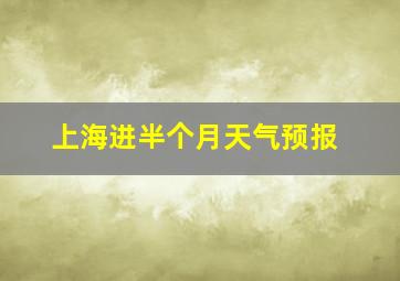 上海进半个月天气预报