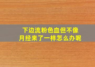 下边流粉色血但不像月经来了一样怎么办呢