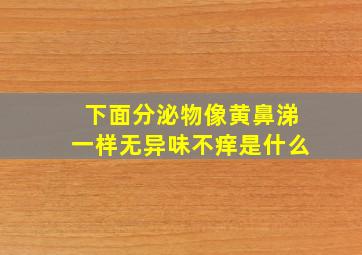 下面分泌物像黄鼻涕一样无异味不痒是什么