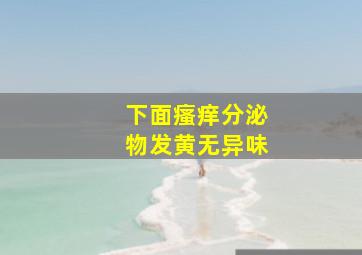 下面瘙痒分泌物发黄无异味