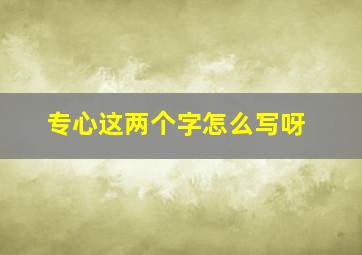 专心这两个字怎么写呀