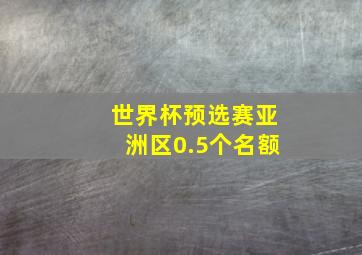 世界杯预选赛亚洲区0.5个名额