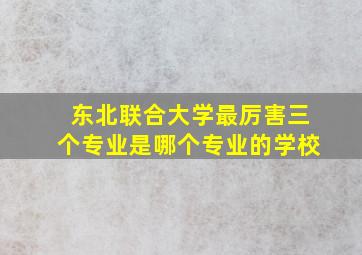 东北联合大学最厉害三个专业是哪个专业的学校