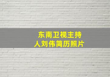 东南卫视主持人刘伟简历照片