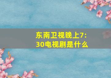 东南卫视晚上7:30电视剧是什么