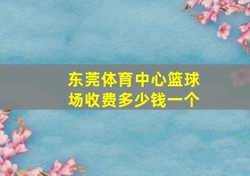 东莞体育中心篮球场收费多少钱一个