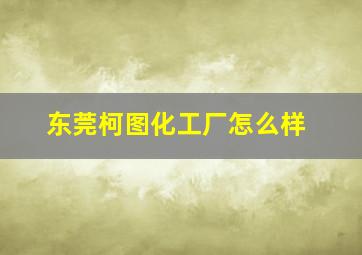 东莞柯图化工厂怎么样