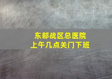 东部战区总医院上午几点关门下班