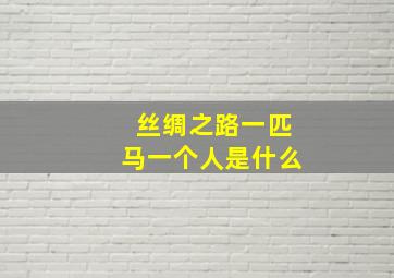 丝绸之路一匹马一个人是什么