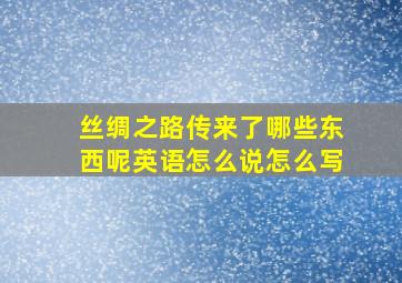 丝绸之路传来了哪些东西呢英语怎么说怎么写