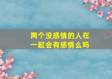 两个没感情的人在一起会有感情么吗