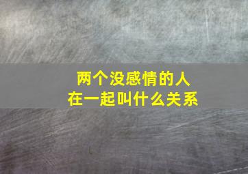 两个没感情的人在一起叫什么关系