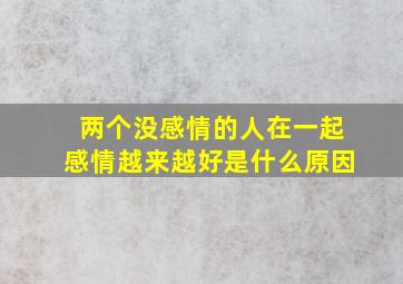 两个没感情的人在一起感情越来越好是什么原因