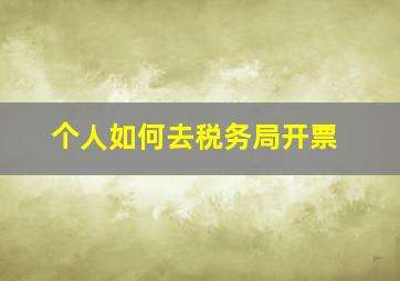 个人如何去税务局开票