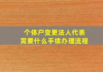 个体户变更法人代表需要什么手续办理流程