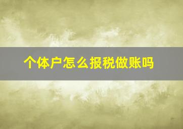 个体户怎么报税做账吗