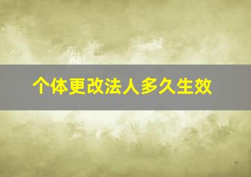 个体更改法人多久生效