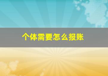 个体需要怎么报账