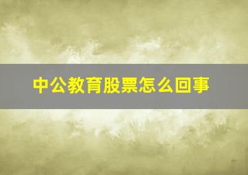 中公教育股票怎么回事