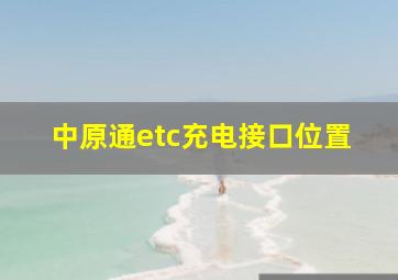 中原通etc充电接口位置