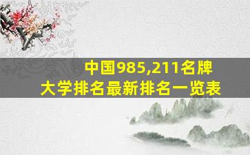 中国985,211名牌大学排名最新排名一览表