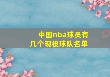 中国nba球员有几个现役球队名单