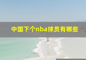 中国下个nba球员有哪些