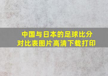 中国与日本的足球比分对比表图片高清下载打印