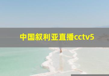 中国叙利亚直播cctv5