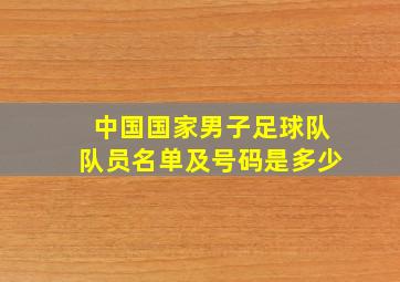 中国国家男子足球队队员名单及号码是多少