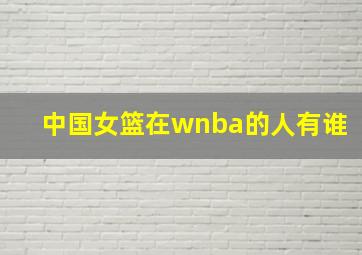 中国女篮在wnba的人有谁