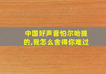 中国好声音怕尔哈提的,我怎么舍得你难过