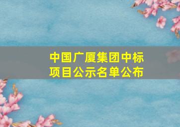 中国广厦集团中标项目公示名单公布