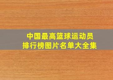 中国最高篮球运动员排行榜图片名单大全集