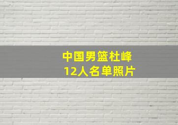 中国男篮杜峰12人名单照片