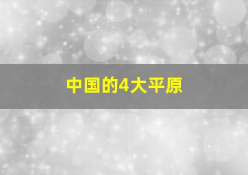 中国的4大平原