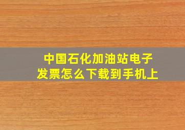 中国石化加油站电子发票怎么下载到手机上