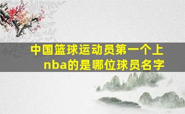 中国篮球运动员第一个上nba的是哪位球员名字