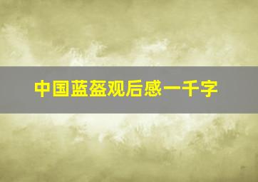 中国蓝盔观后感一千字