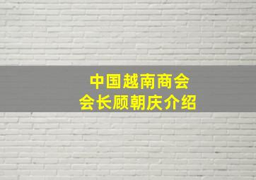 中国越南商会会长顾朝庆介绍