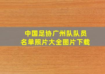 中国足协广州队队员名单照片大全图片下载