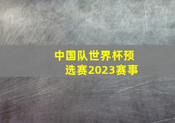 中国队世界杯预选赛2023赛事