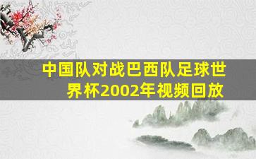 中国队对战巴西队足球世界杯2002年视频回放