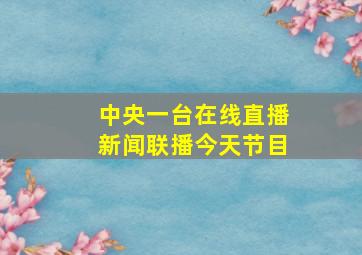 中央一台在线直播新闻联播今天节目