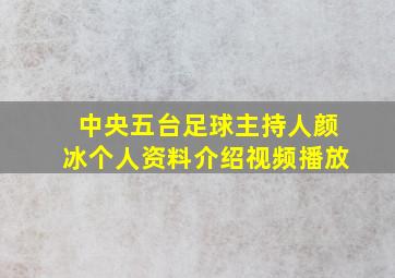 中央五台足球主持人颜冰个人资料介绍视频播放