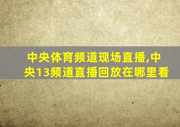 中央体育频道现场直播,中央13频道直播回放在哪里看