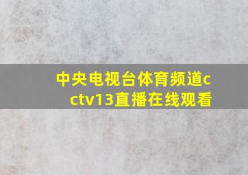 中央电视台体育频道cctv13直播在线观看